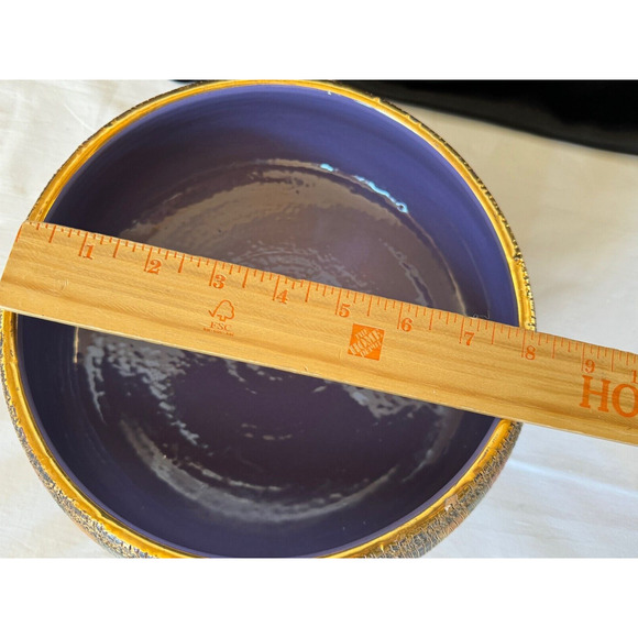 ITALIAN ART POTTERY LARGE BOWL ALDO LONDI BITOSSI "SETA" CERAMIC ITALY MCM GOLD - Picture 12 of 12